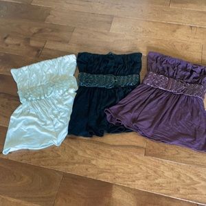 Sky belted tube tops. NWT and NWOT. S.